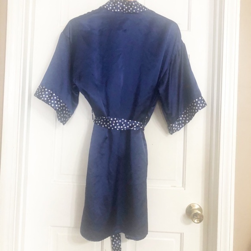 Adonna Navy Polk A Dot Robe - Picture 4 of 4